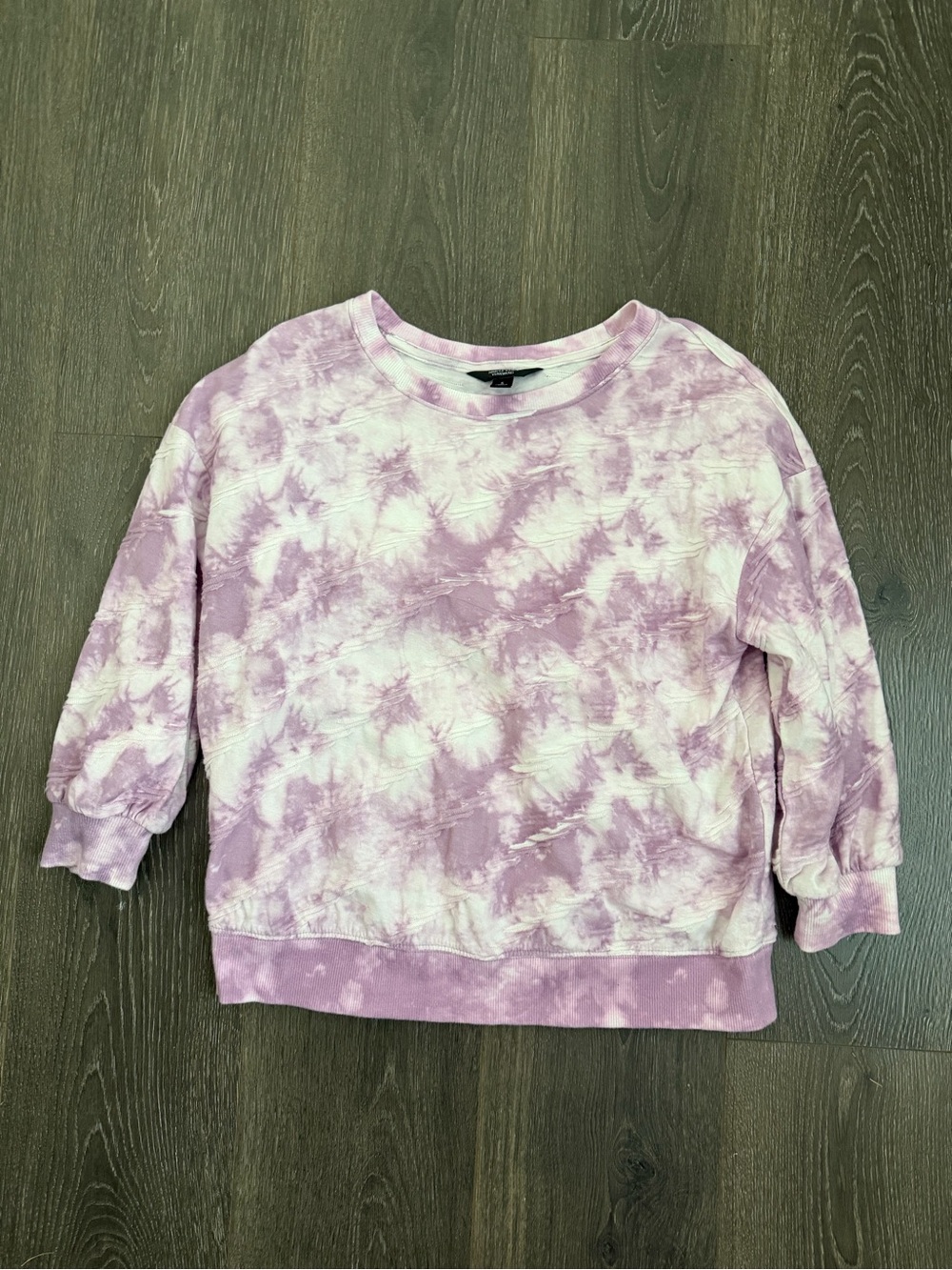 Simply Vera Vera Wang Lavender and White Tie-Dye Crewneck Sweatshirt Size Small - Picture 2 of 9